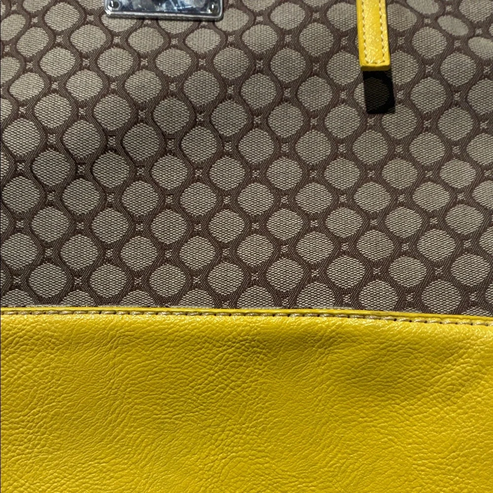 Nine West Geometric Brown and Yellow Tote - Picture 5 of 7